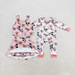 RTS NO MOQ Summer Sibling Baby Girls Mouse Ducks Top Skort Yoga Romper Sets