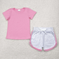 RTS NO MOQ Summer Sibling Baby Girls Boys Short Sleeves Top Stripe Short Sets