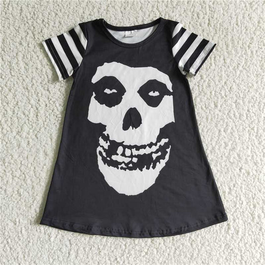 8.5 RTS NO MOQ Summer Baby Girls Dresses GSD0137 Halloween Black short sleeve dresses