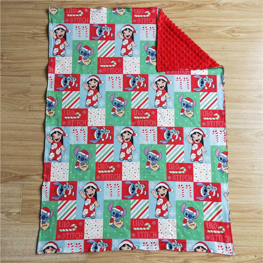 RTS NO MOQ Baby Kids Carpet BL0032 Christmas Koala Red Patchwork Blankets