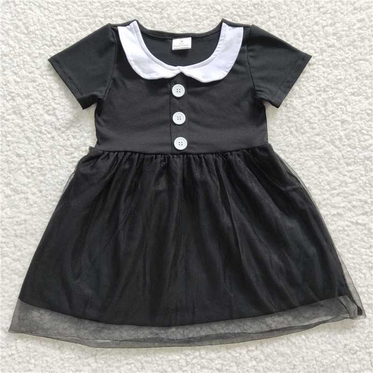 8.4 RTS NO MOQ Summer Baby Girls Dresses GSD0285 Black Tutu Movie Knee Length Dresses