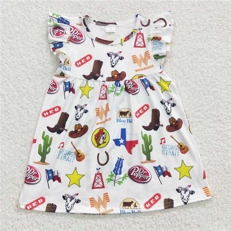 8.4 RTS NO MOQ Summer Baby Girls Dresses GSD0260 Western Pearl White Knee Length Dresses