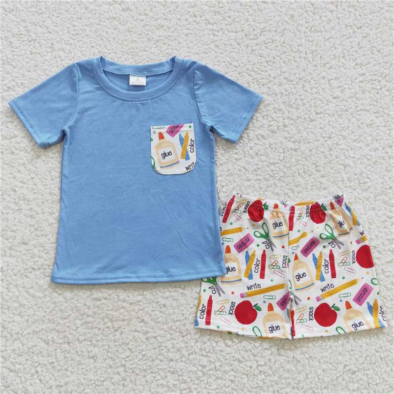 BSSO0278 back to school pencil and apple boy outfits