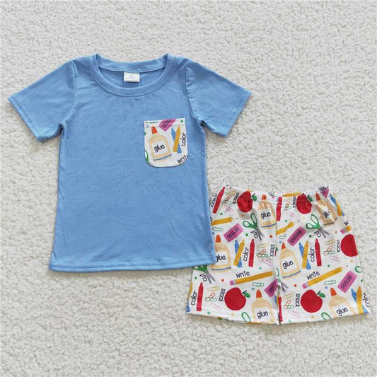 BSSO0278 back to school pencil and apple boy outfits