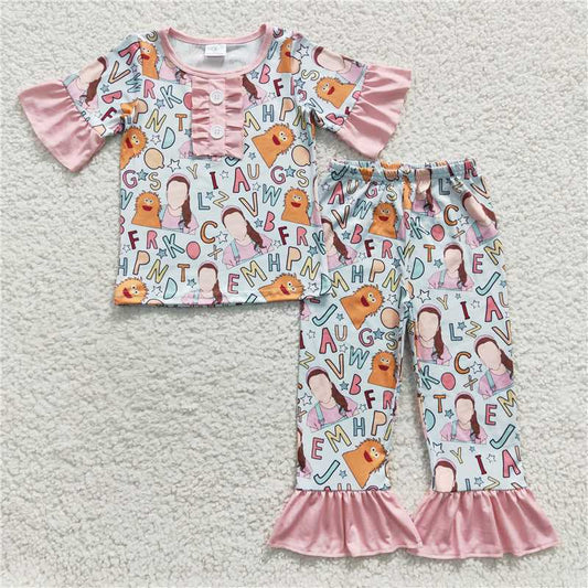 GSPO0669 baby girl clothes girl pajamas set