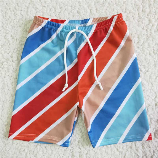 6.2 RTS NO MOQ Baby Boys Summer Pant SS0005 Blue Red Khali White Stripe Swimsuits Trunks