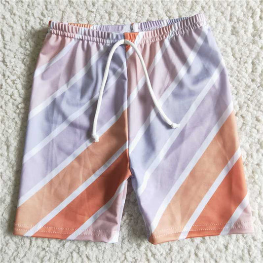 6.2 RTS NO MOQ Baby Boys Summer Pant SS0006 Orange Khaki Grey Stripe Swimsuits