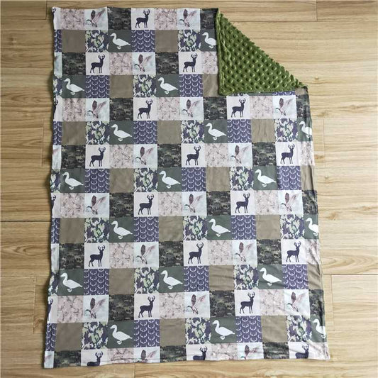 RTS NO MOQ Baby Kids Carpet BL0027 Duck Deer Camo Patchwork Hunting Blankets