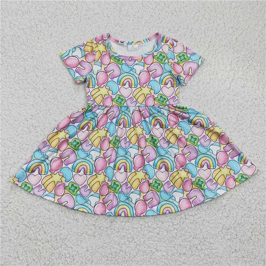 8.4 RTS NO MOQ Summer Baby Girls Dresses GSD0171 St Patrick Day knee length dresses