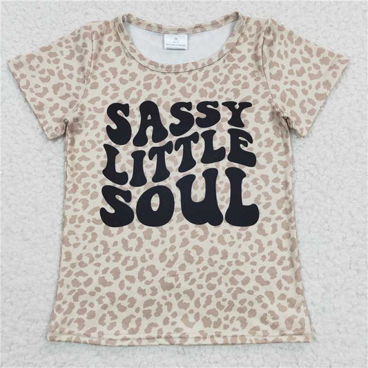 7.24 RTS NO MOQ Summer Baby Girls Short Sleeve GT0184 Little Sassy Soul Short Sleeve Shirts Tops