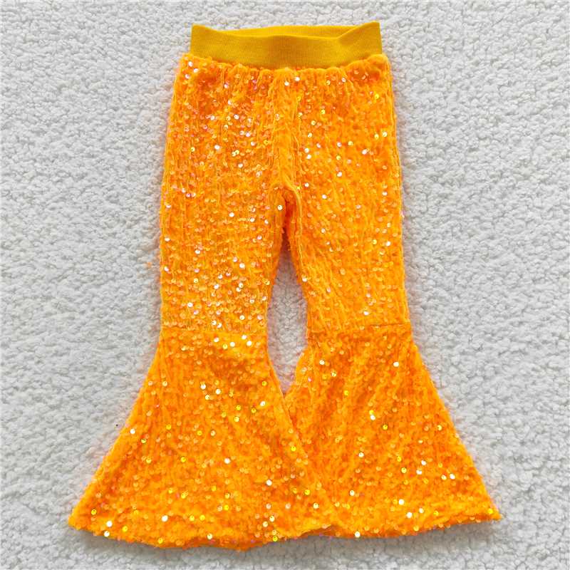 Baby Girls Sequin Bell Bottom Flare Pants (1-9 color)