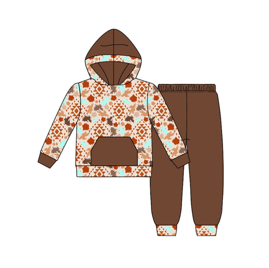 MOQ:5 Cute Brown Girls Long Sleeve Wholesale Boutique Kid Clothing Clothes