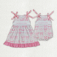RTS NO MOQ Summer Sibling Baby Girls Sleeveless Floral Ruffle Tunic Shorts Clothes Sets