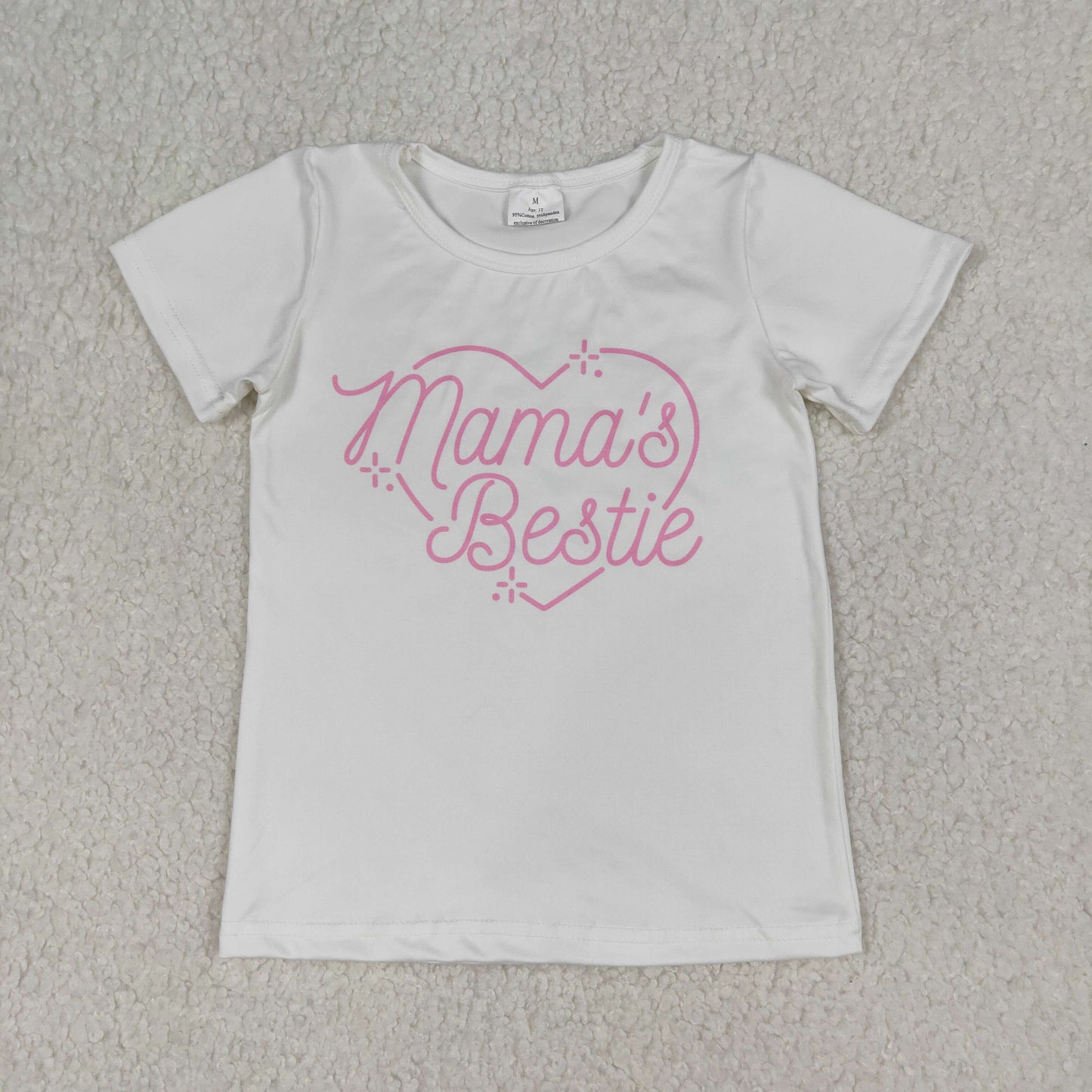 RTS Baby Girls Short Sleeves Mama's Bestie Shirt Tops