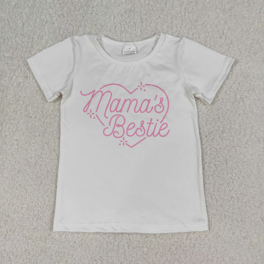 RTS Baby Girls Short Sleeves Mama's Bestie Shirt Tops