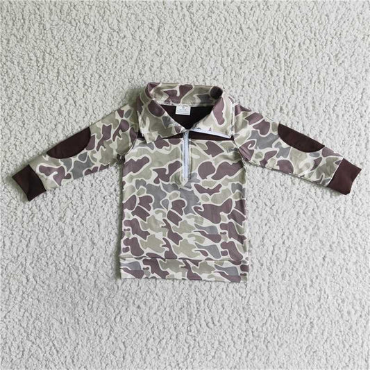 8.8 RTS NO MOQ Baby Boys Long Sleeve BT0029 Camo long sleeve fall pullover shirts