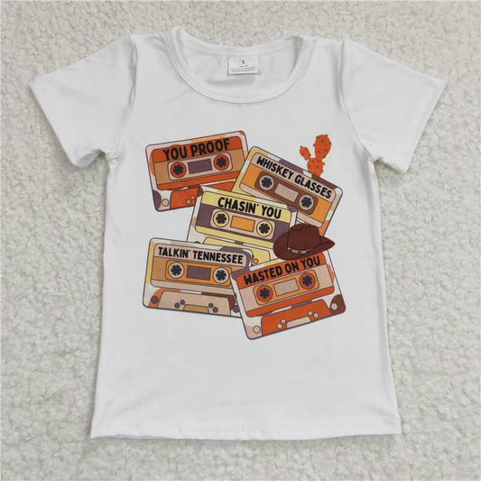 7.25 RTS NO MOQ Summer Baby Girls Short Sleeve GT0131 Rodeo Tape Western Tee Shirts Tops
