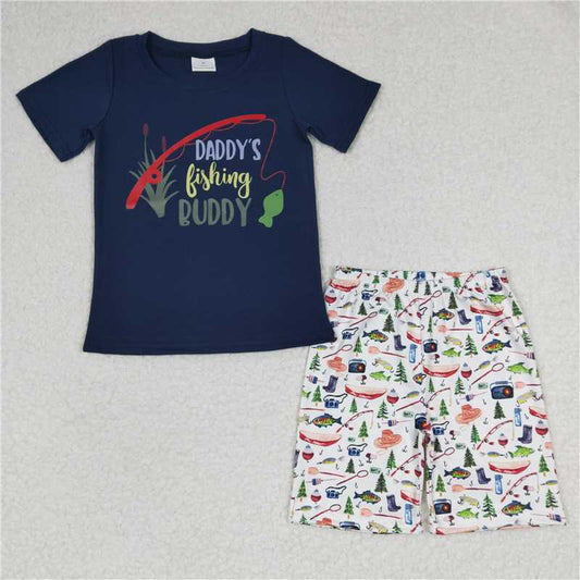 8.11 RTS NO MOQ Baby Boys kids Summer Sets BSSO0152 Summer Fishing Shorts Sets