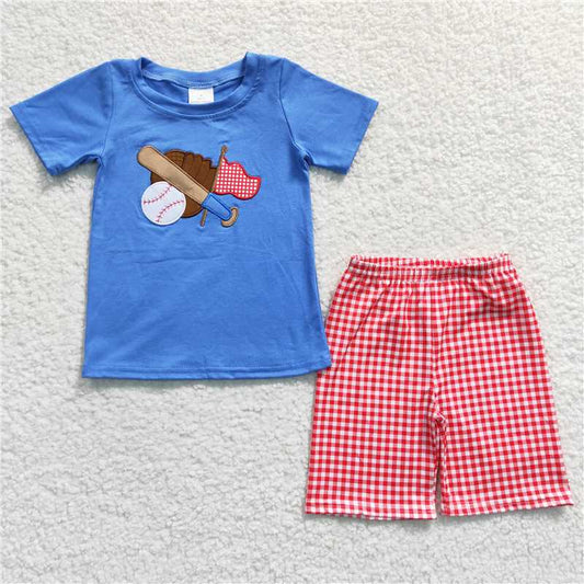 8.11 RTS NO MOQ Baby Boys kids Summer Sets BSSO0134 Baseball Summer Shorts Sets Clothes Sets