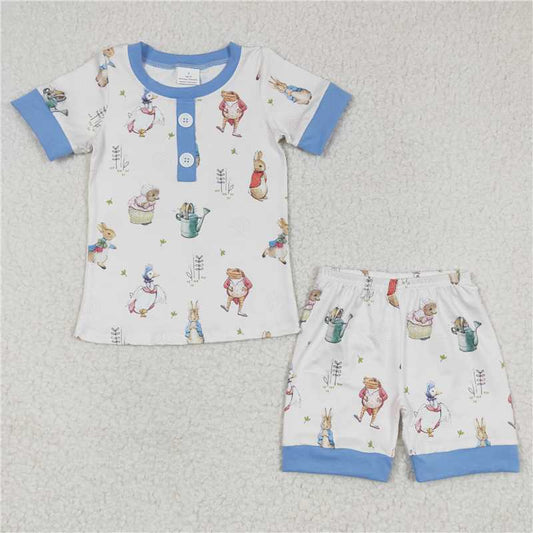 8.9 RTS NO MOQ Baby Boys kids Summer Sets BSSO0123 Easter Rabbit Shorts Sets Pajamas