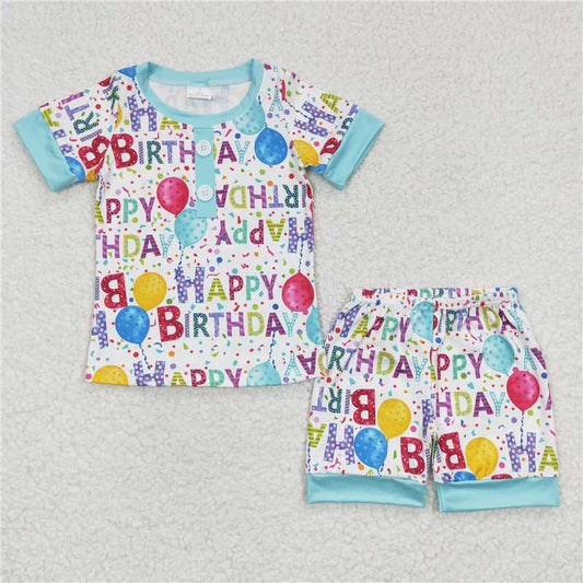8.9 RTS NO MOQ Baby Boys kids Summer Sets BSSO0180 Birthday Parthy Pajamas Shorts Sets