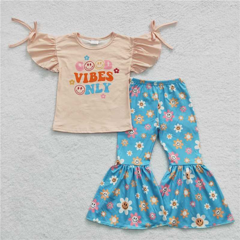 GSPO0637 Smile Bell Bottom Pants Outfit