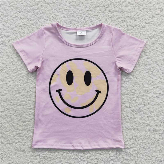 7.24 RTS NO MOQ Summer Baby Girls Short Sleeve GT0192 Lavender Short Sleeve Shirts Tops