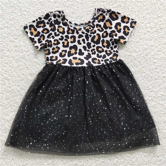 8.2 RTS NO MOQ Summer Baby Girls Dresses GSD0329 Leopard Tutu Knee Length Dresses