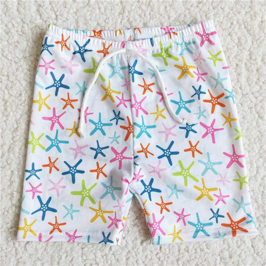 6.2 RTS NO MOQ Baby Boys Summer Pants E13-20 Blue Starfish Trunk Swimsuits