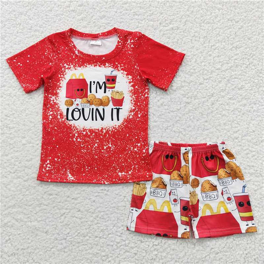 8.8 RTS NO MOQ Baby Boys kids Summer Sets BSSO0260 Chips Summer Shorts Sets