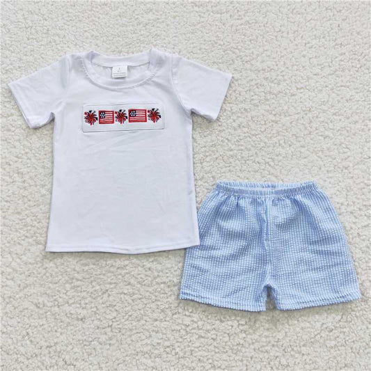 8.8 RTS NO MOQ Baby Boys kids Summer Sets BSSO0253 4th Of July Summer Shorts Sets