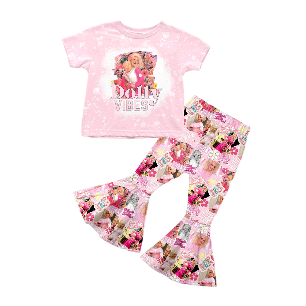 MOQ:5 Cute Singer Short Sleeve Wholesale Boutique Kid Clothing Set