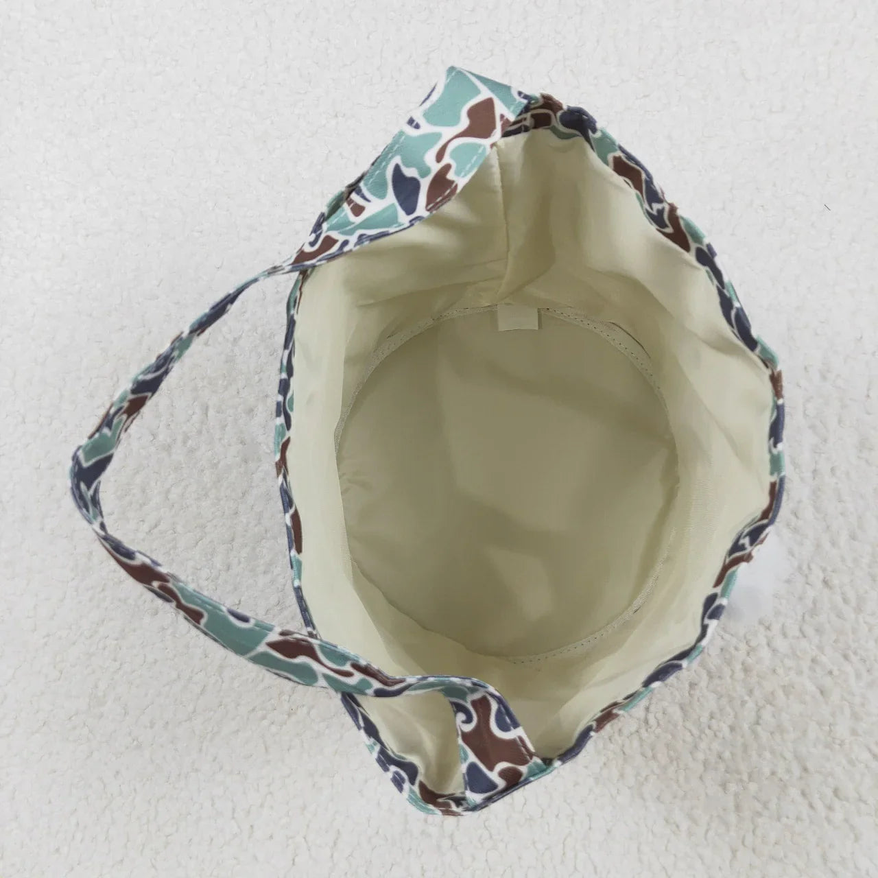 Baby Kids Embroidery Rabbit Green Camo Print Basket Easter Bag RTS