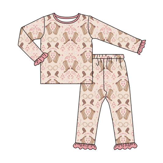 MOQ:5 Cute Cute Children Long Sleeve Wholesale Boutique Kid Clothes Sets