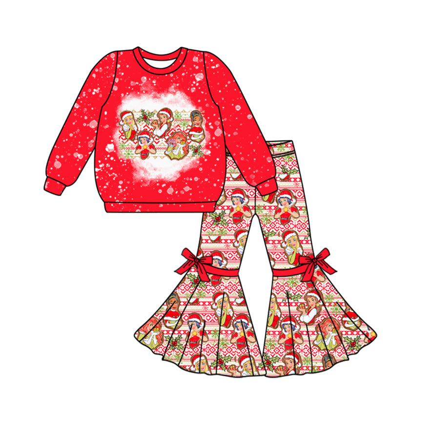 MOQ:5 Red Christmas Cute Kid Long Sleeve Wholesale Boutique Kid Clothing