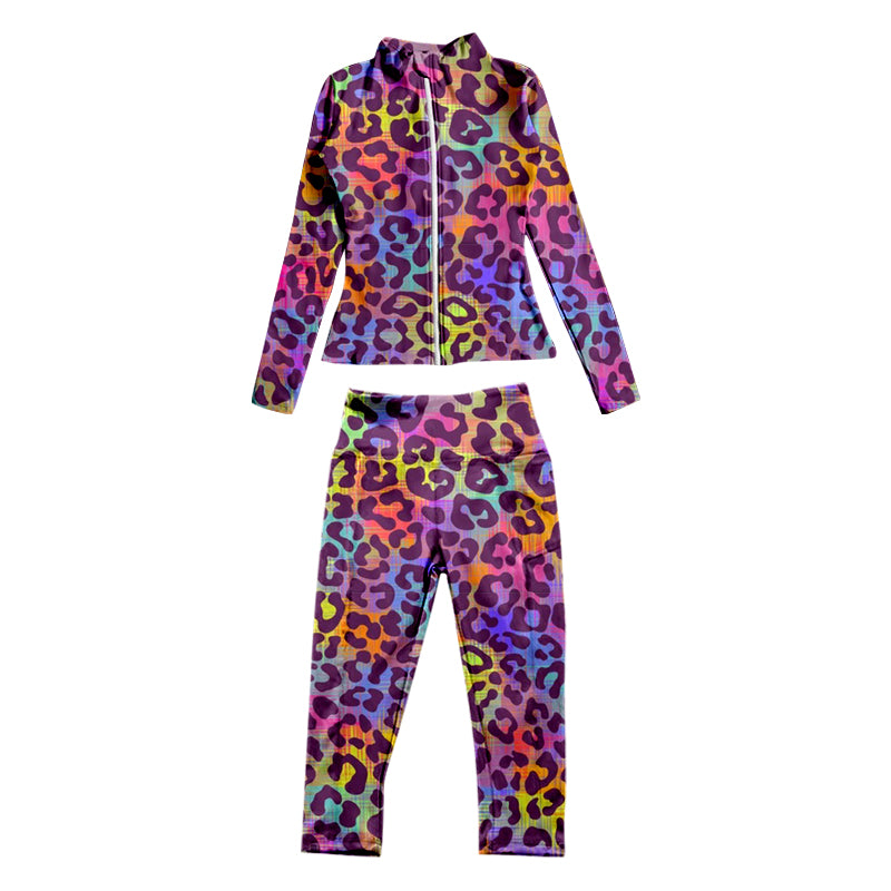 MOQ:5 Leopard Girls Kid Long Sleeve Wholesale Boutique Kid Clothing