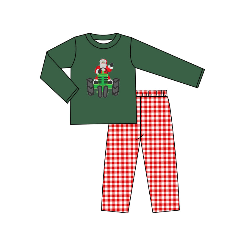 MOQ:5 Santa Long Sleeve Wholesale Boutique Kid Clothing Set