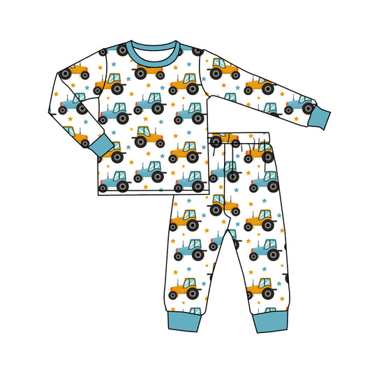 MOQ:5 Cute blue Boy long Sleeve Wholesale Boutique Kid Clothing Set