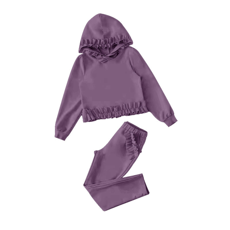 MOQ:5 Purple Kid Long Sleeve Wholesale Boutique Kid Clothing