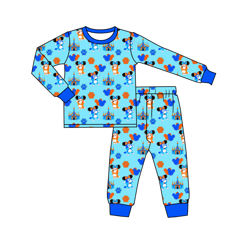 MOQ:5 Blue Kid Long Sleeve Wholesale Boutique Kid Clothing