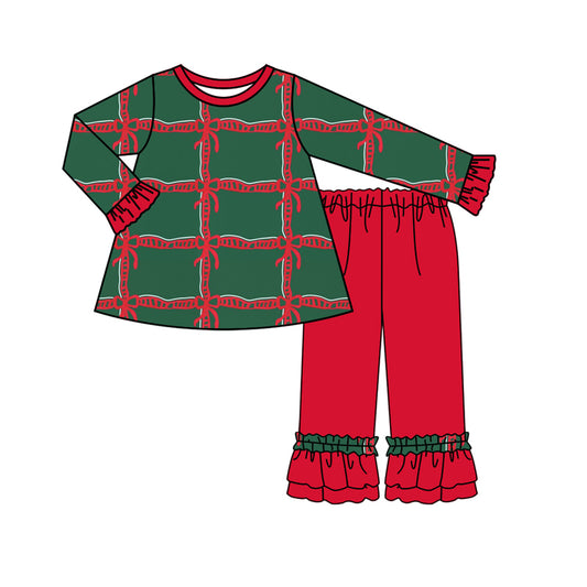 MOQ:5 Green Children Long Sleeve Wholesale Boutique Kid Clothes Sets