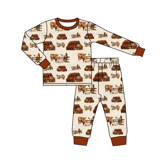 MOQ:5 Farm Cute Kid Long Sleeve Wholesale Boutique Kid Clothing