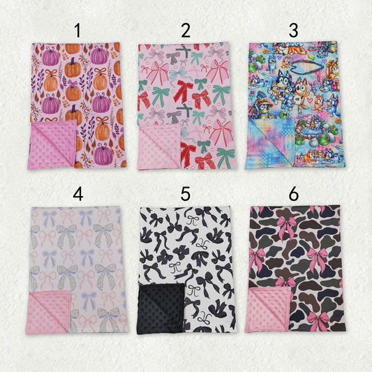 RTS Sibling Baby Girls Kids Flower Pumpkins Dogs Bows Blankets
