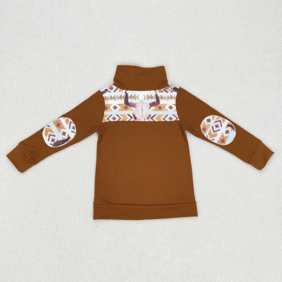 BT0348 Kids Boys Aztec Long Sleeve Pullover Top