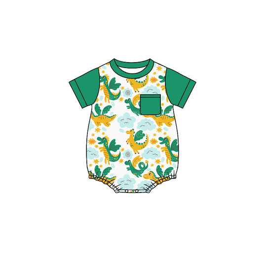 green short sleeve  summer kid jumpsuit rompers