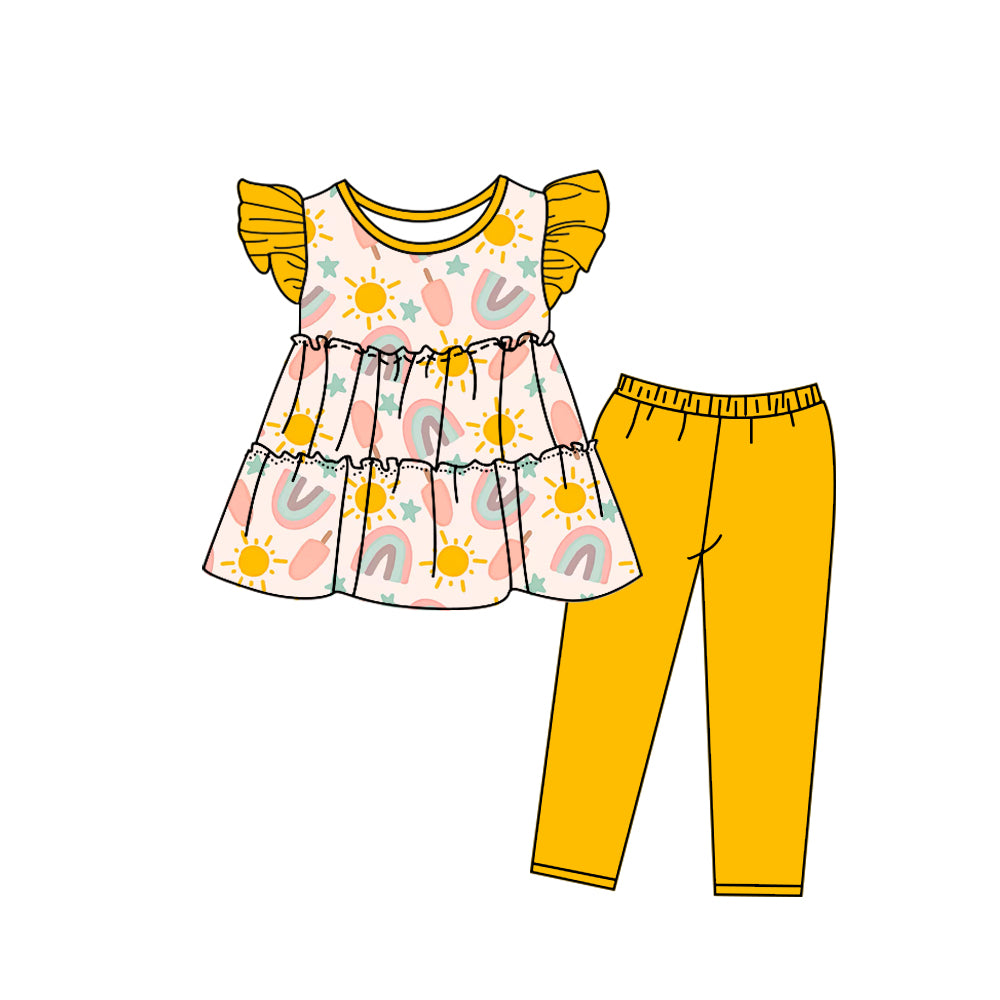 Yellow Short Sleeve Baby Kids Boutique Kid Clothing