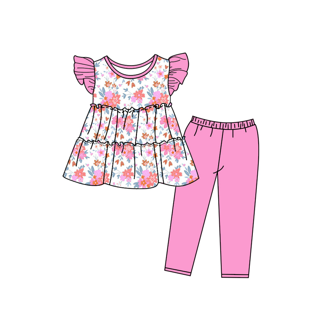 Pink Floral Short Sleeve Baby Kids Boutique Kid Clothing