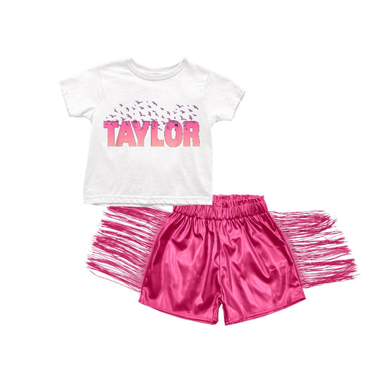 Wholesale pink Singer Baby Kids Design Boutique Kid Clothing Set