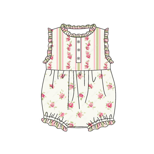 flower short sleeve summer kid jumpsuit rompers