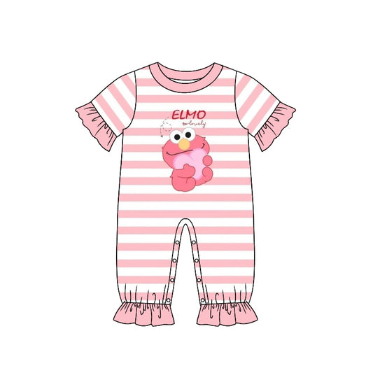 pink short sleeve summer kid jumpsuit rompers